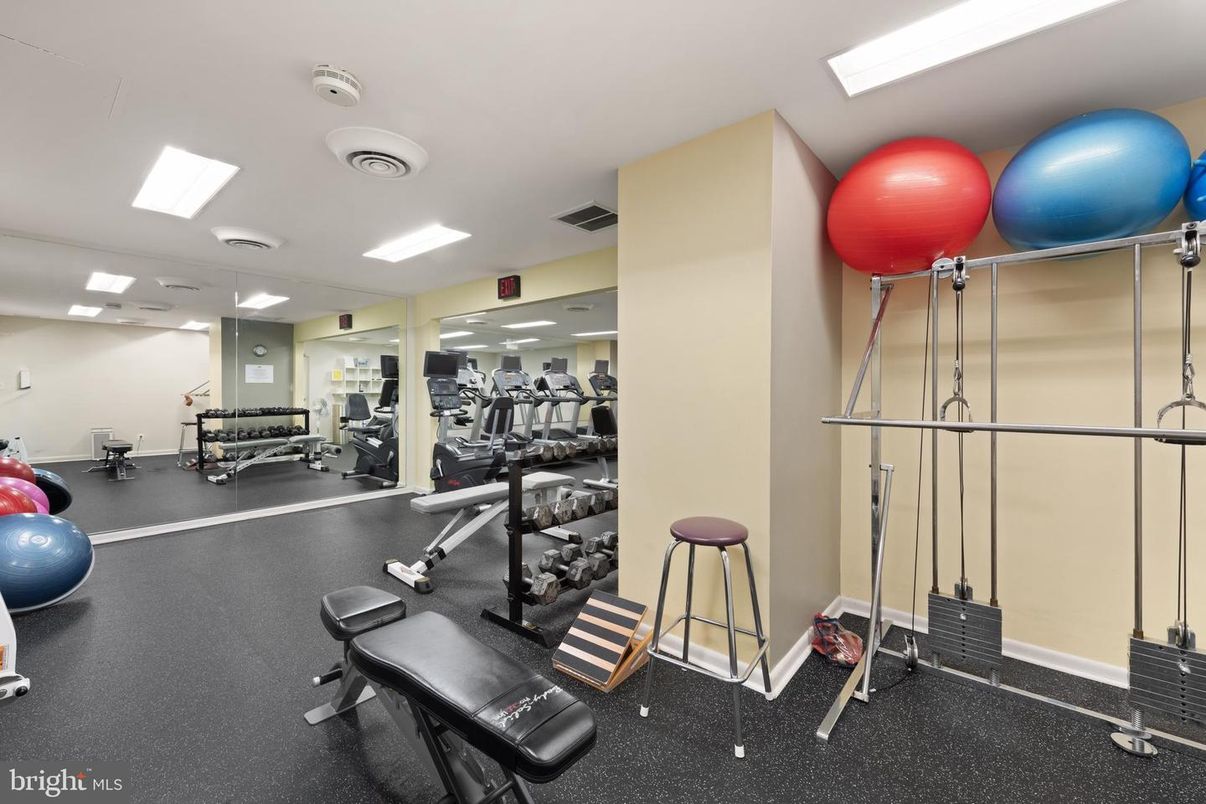 Fitness Equipment, Gym, Interior, Recessed Lighting