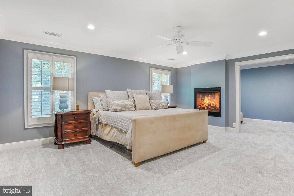 Bedroom, Fireplace, Interior, Recessed Lighting
