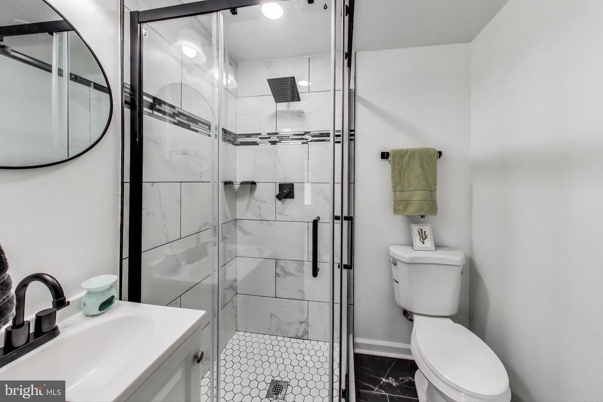 Bathroom, Glass Shower, Interior, Marble Walls
