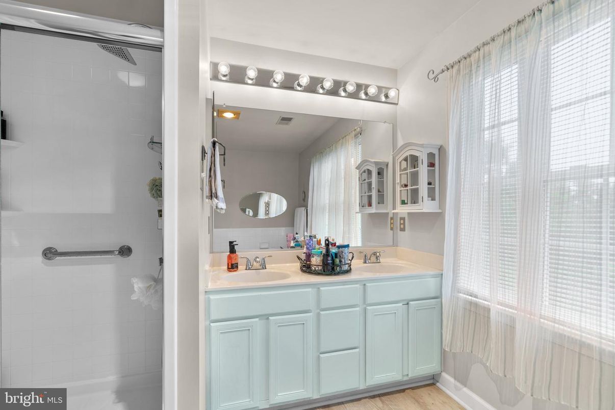 Bathroom, Dual Sink Vanities, Interior, Wood Texture Flooring