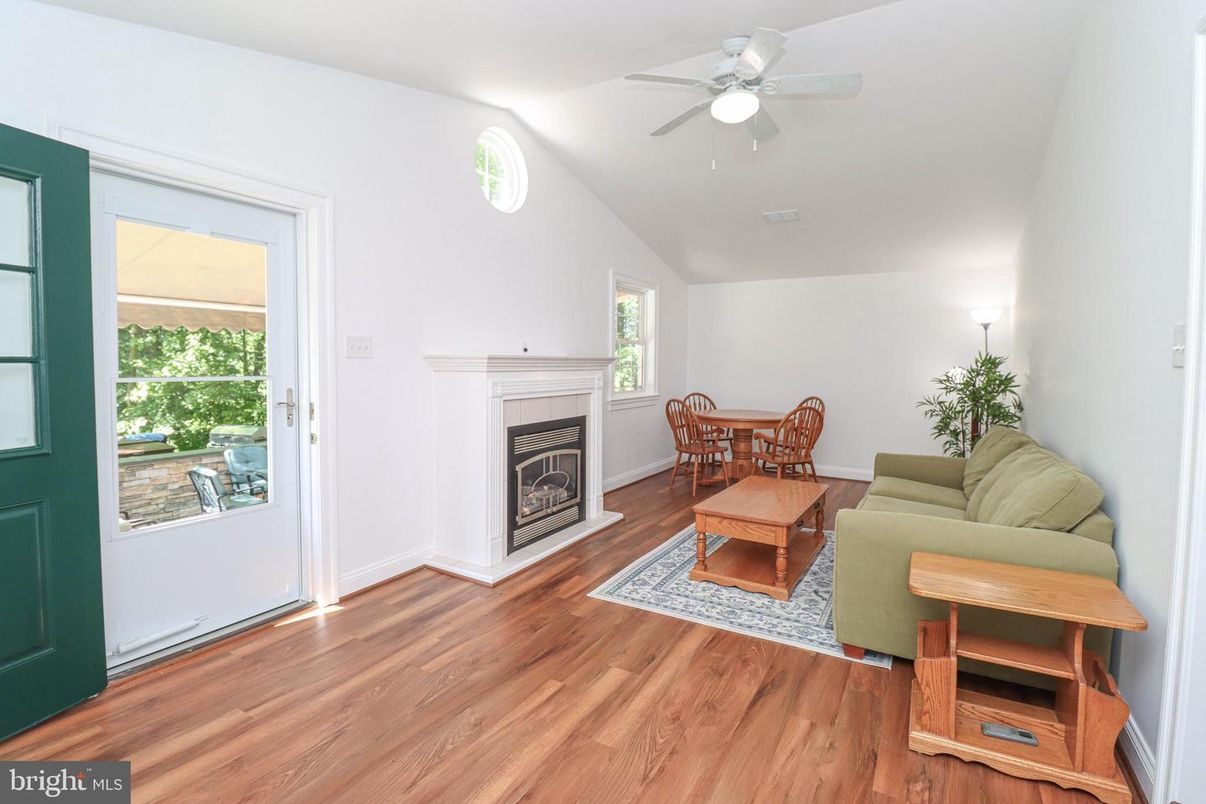 Dining room, Fireplace, Interior, Living room, Wood Texture Flooring