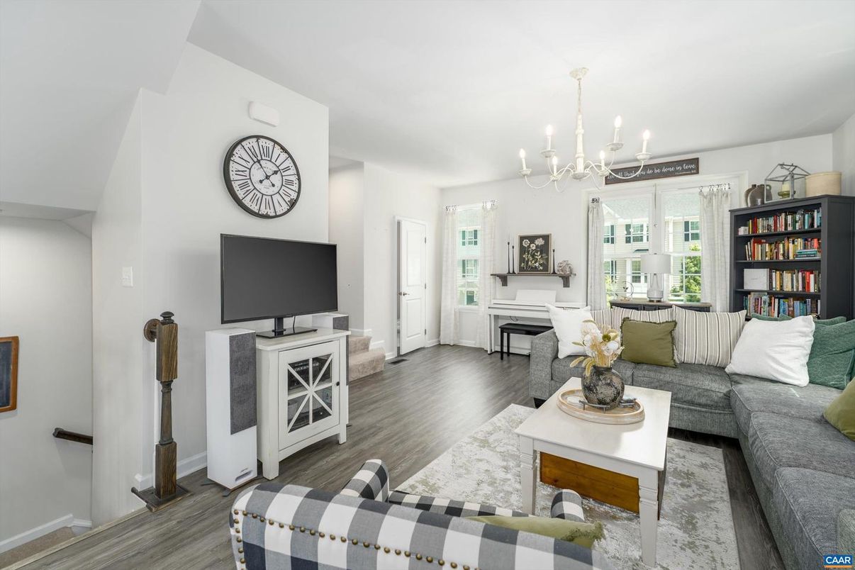 Chandelier, Interior, Living room, Wood Texture Flooring
