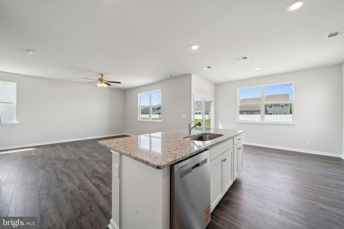 Interior, Kitchen, Recessed Lighting, Wood Texture Flooring