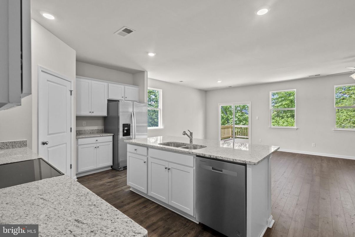 Interior, Kitchen, Recessed Lighting, Wood Texture Flooring