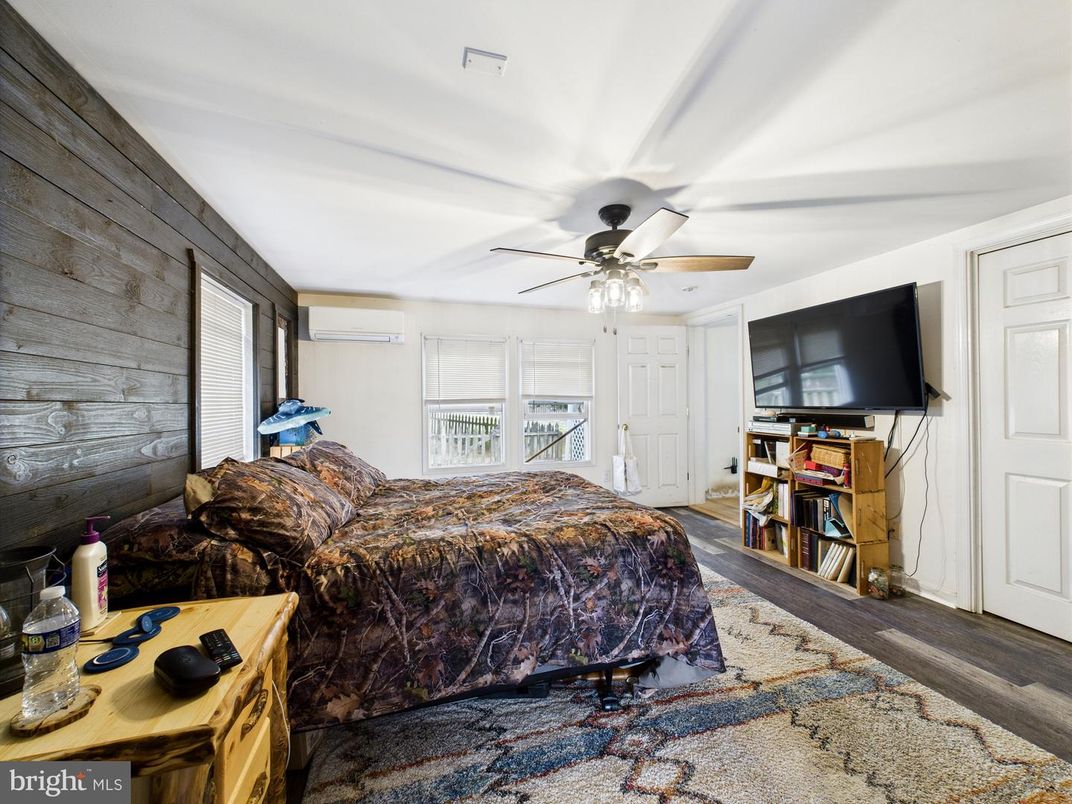 Bedroom, Interior, Stone Walls, Wood Texture Flooring