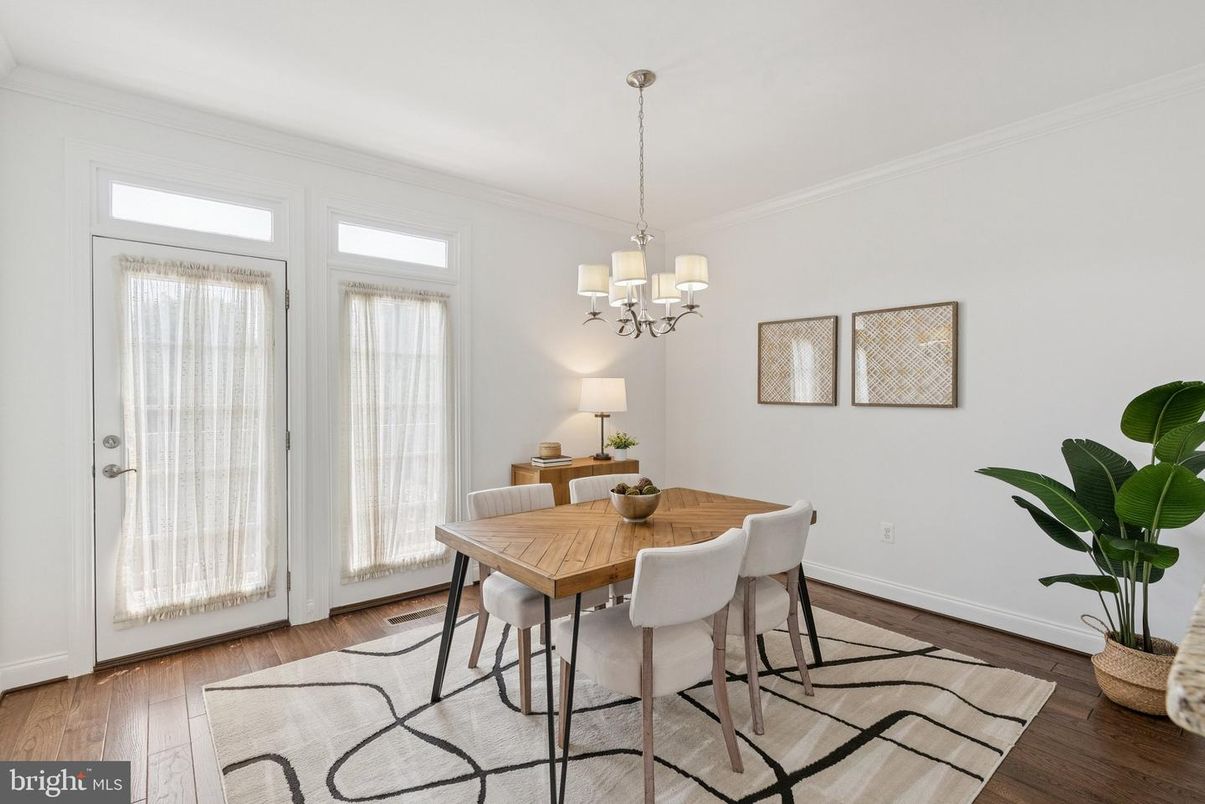 Chandelier, Dining room, Interior, Wood Texture Flooring