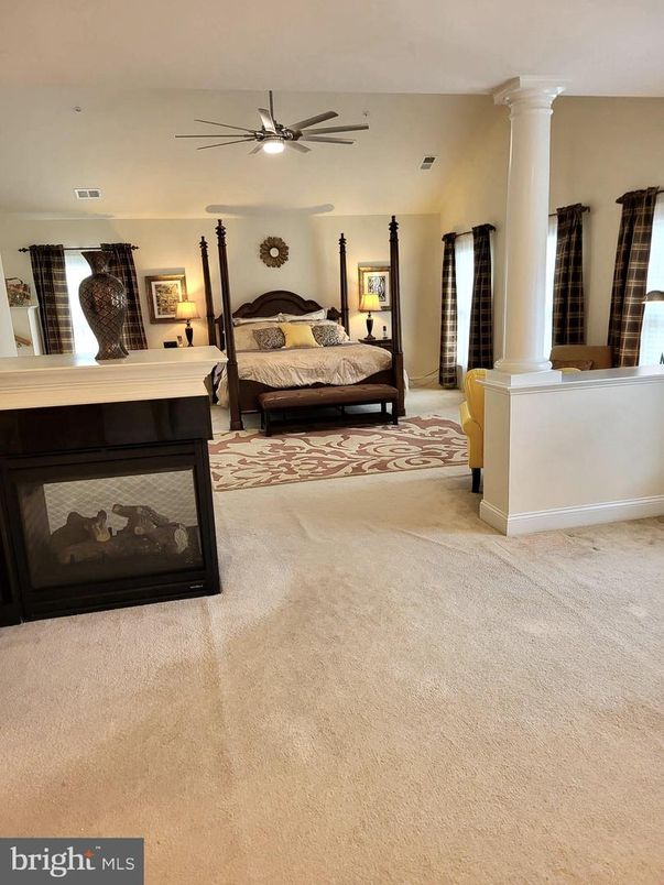 Bedroom, Fireplace, Interior