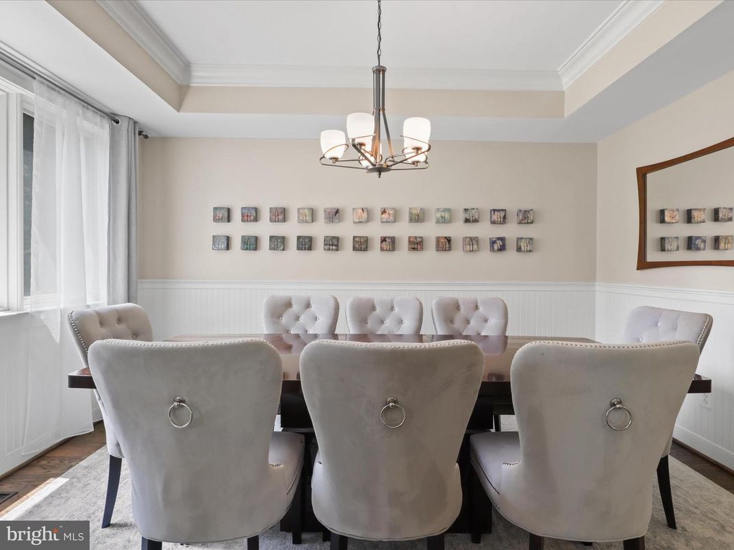 Chandelier, Dining room, Interior, Wood Texture Flooring