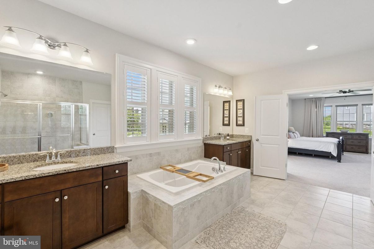 Bathroom, Bedroom, Dual Sink Vanities, Glass Shower, Interior, Recessed Lighting