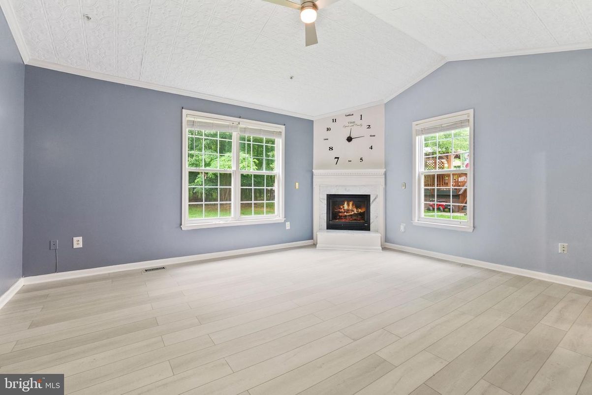 Empty room, Fireplace, Interior, Wood Texture Flooring