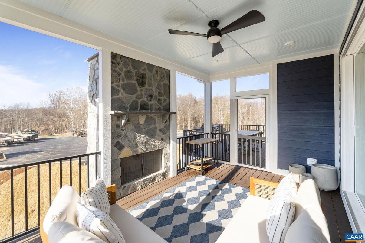 Fireplace, Interior, Stone Walls, Wood Texture Flooring