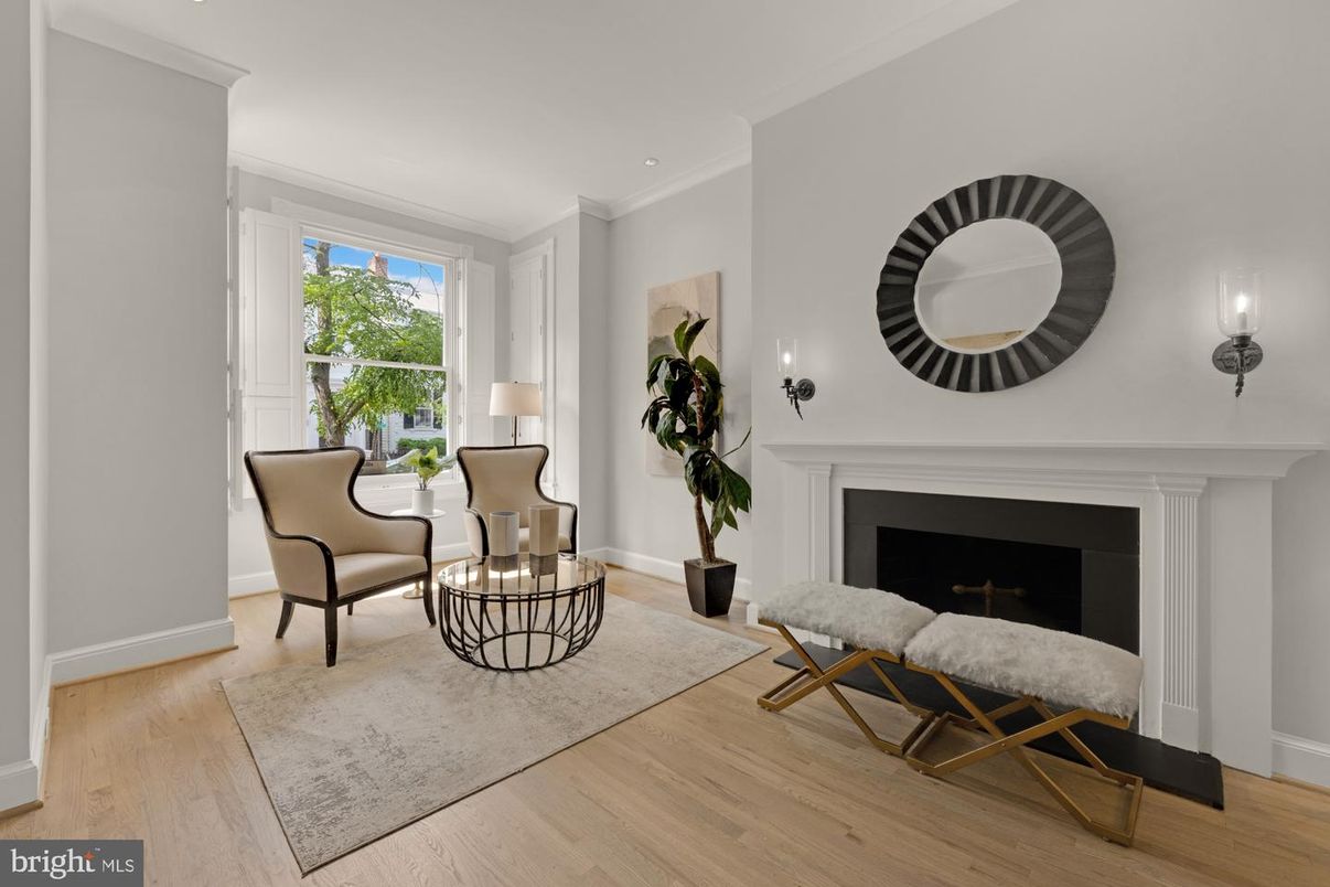 Fireplace, Interior, Recessed Lighting, Wood Texture Flooring