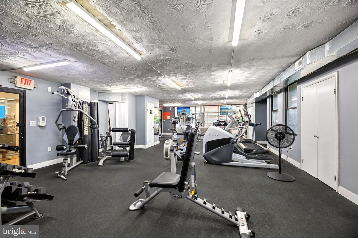 Fitness Equipment, Gym, Interior, Recessed Lighting
