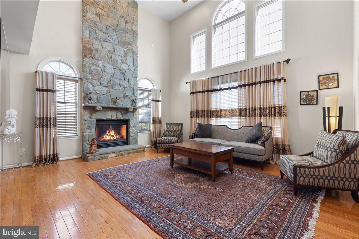 Fireplace, Interior, Living room, Stone Walls, Wood Texture Flooring