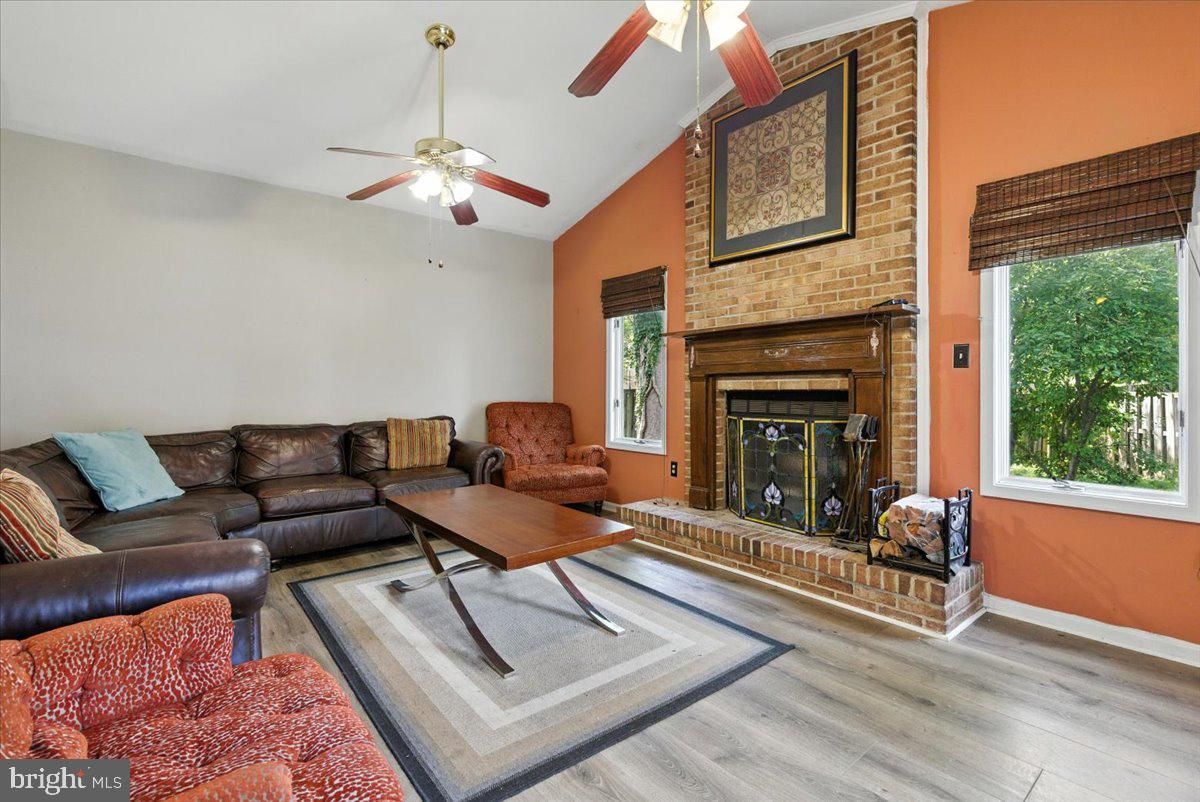 Fireplace, Interior, Living room, Stone Walls, Wood Texture Flooring