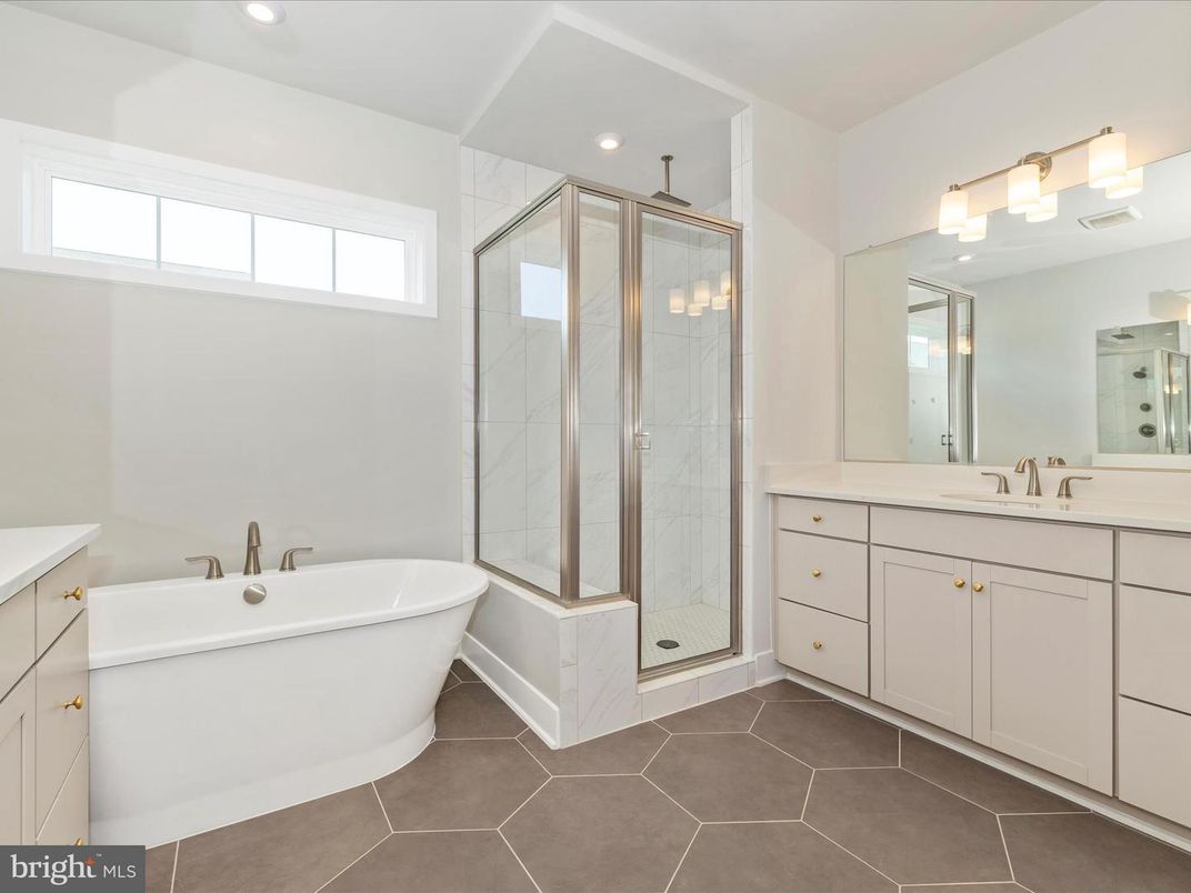 Bathroom, Dual Sink Vanities, Free Standing Baths, Glass Shower, Interior, Recessed Lighting