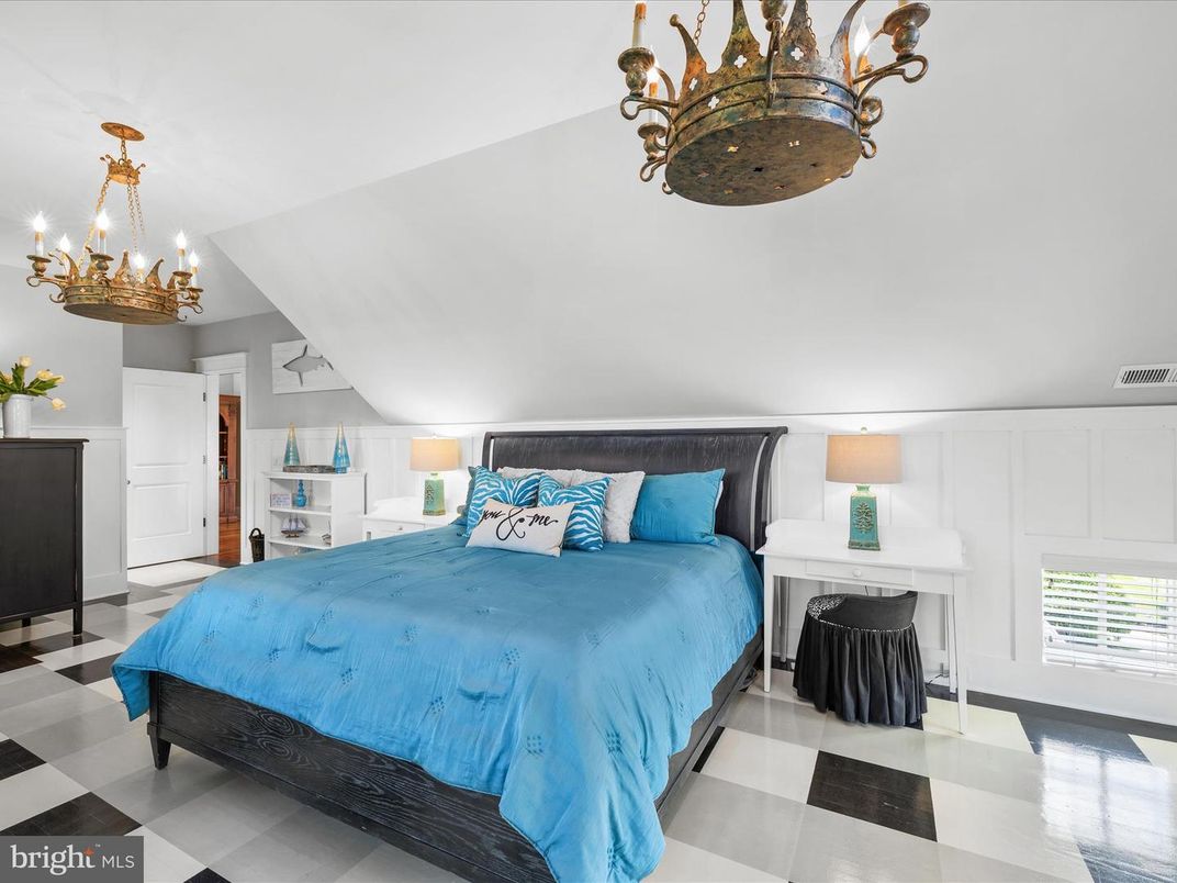 Bedroom, Chandelier, Interior