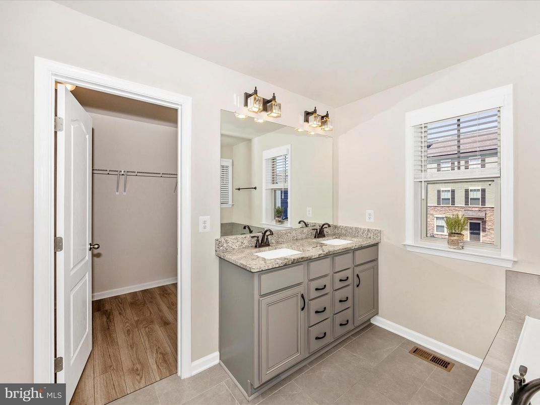 Bathroom, Dual Sink Vanities, Interior, Wood Texture Flooring
