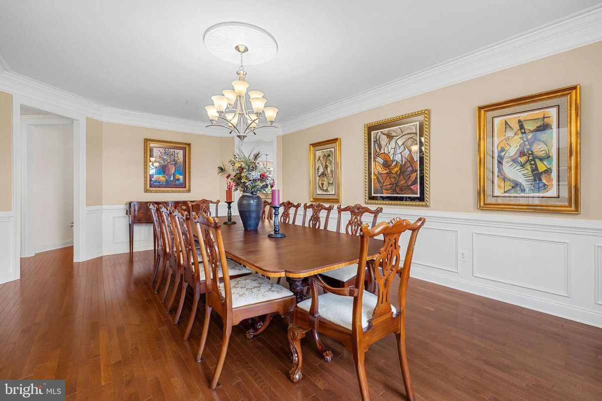 Chandelier, Dining room, Interior, Wood Texture Flooring