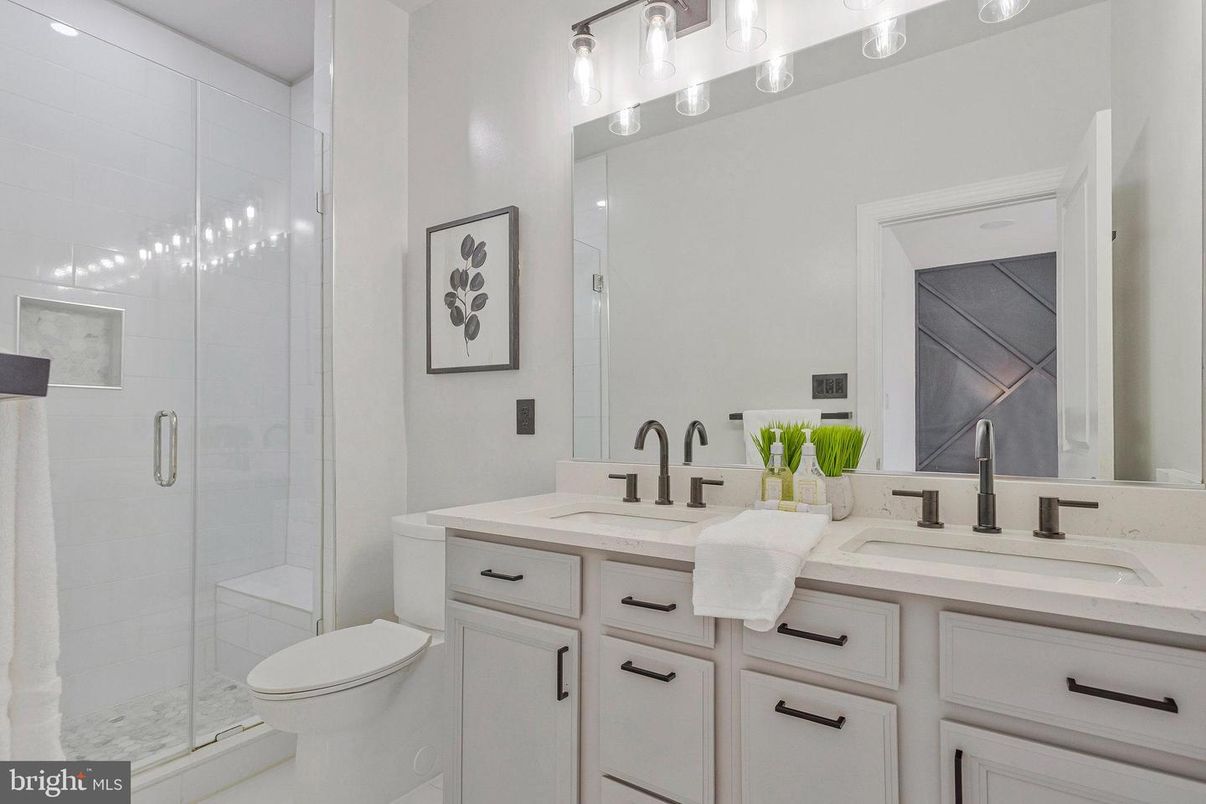 Bathroom, Dual Sink Vanities, Glass Shower, Interior