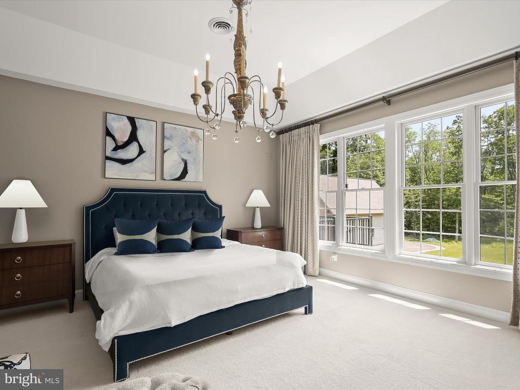 Bedroom, Chandelier, Interior