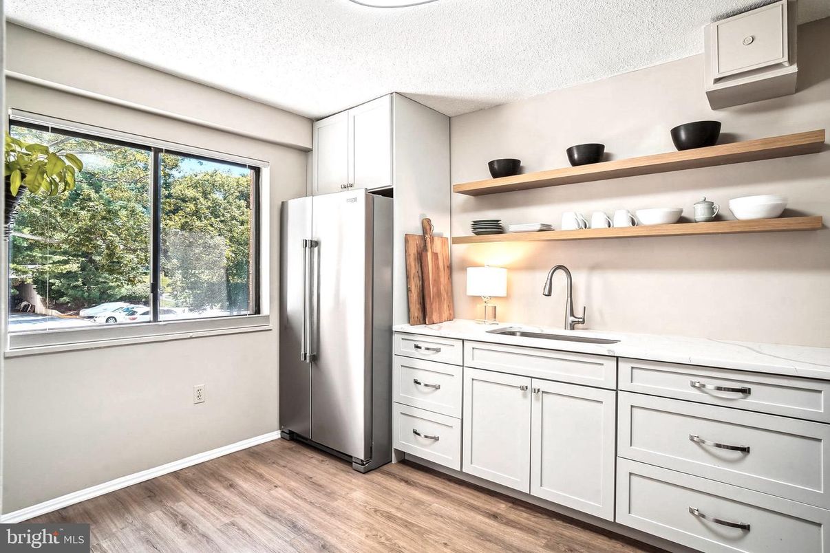 Interior, Kitchen, Wood Texture Flooring
