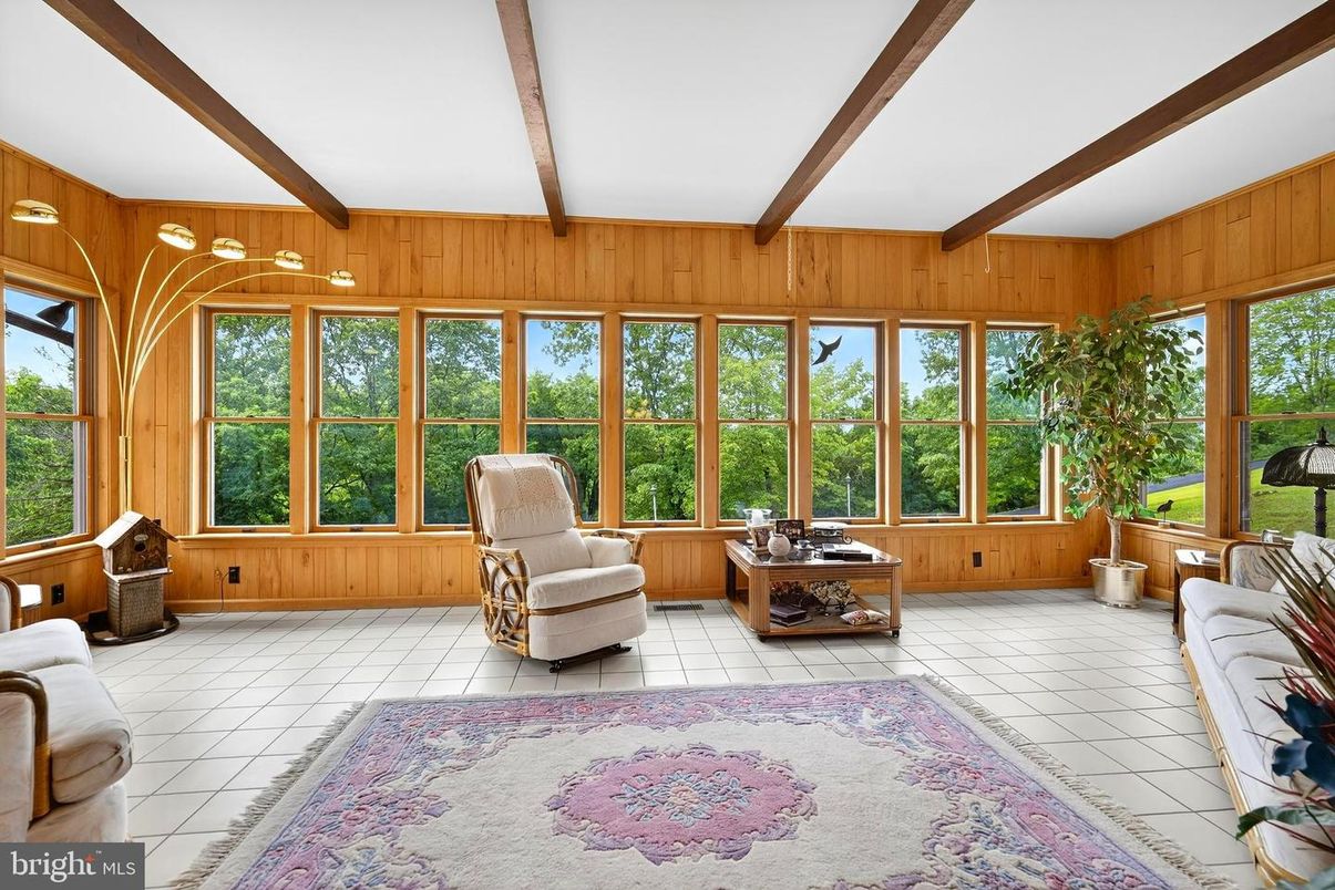 Interior, Sun Room, Wooden Beams, Wooden Walls