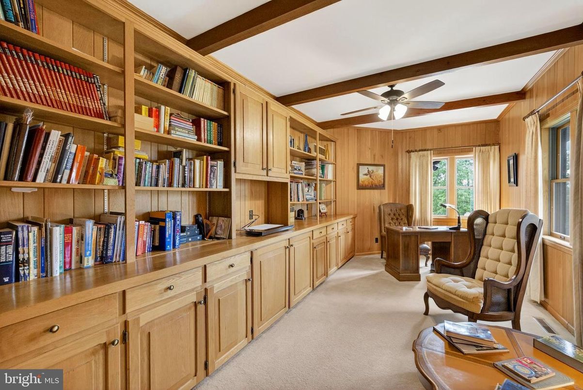 Home Office, Interior, Wooden Beams, Wooden Walls