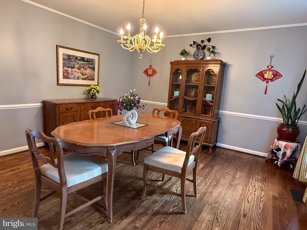 Chandelier, Dining room, Interior, Wood Texture Flooring