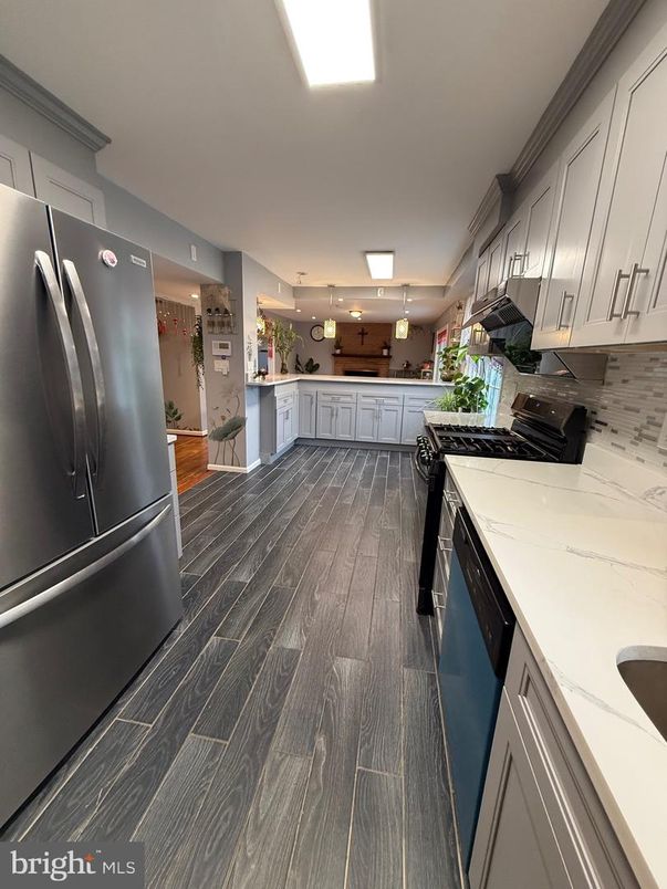 Interior, Kitchen, Wood Texture Flooring