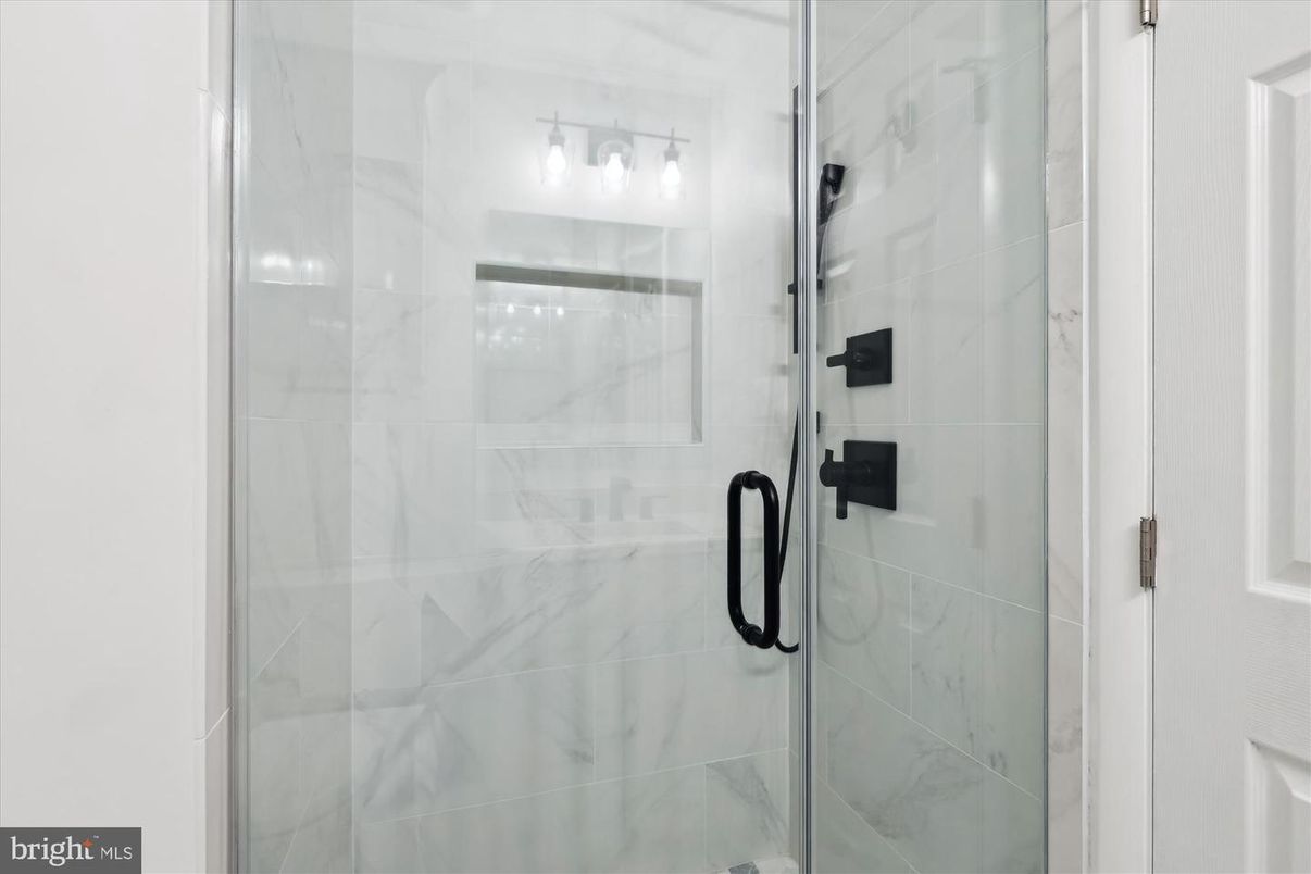 Bathroom, Glass Shower, Interior, Marble Walls