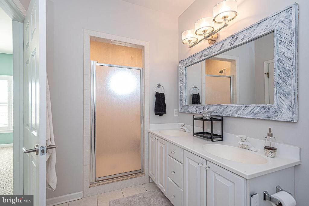 Bathroom, Dual Sink Vanities, Glass Shower, Interior