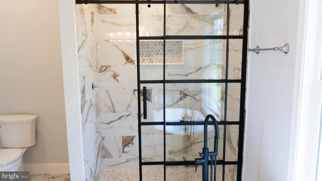 Bathroom, Glass Shower, Interior, Marble Walls