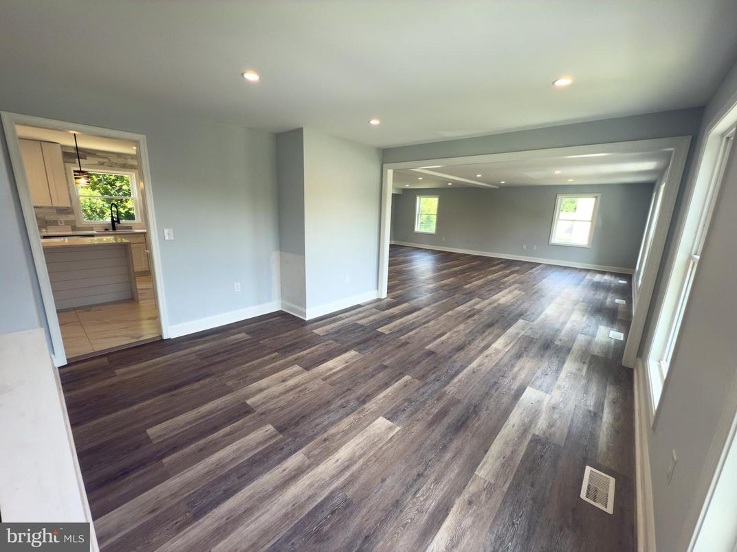 Bathroom, Empty room, Interior, Recessed Lighting, Wood Texture Flooring