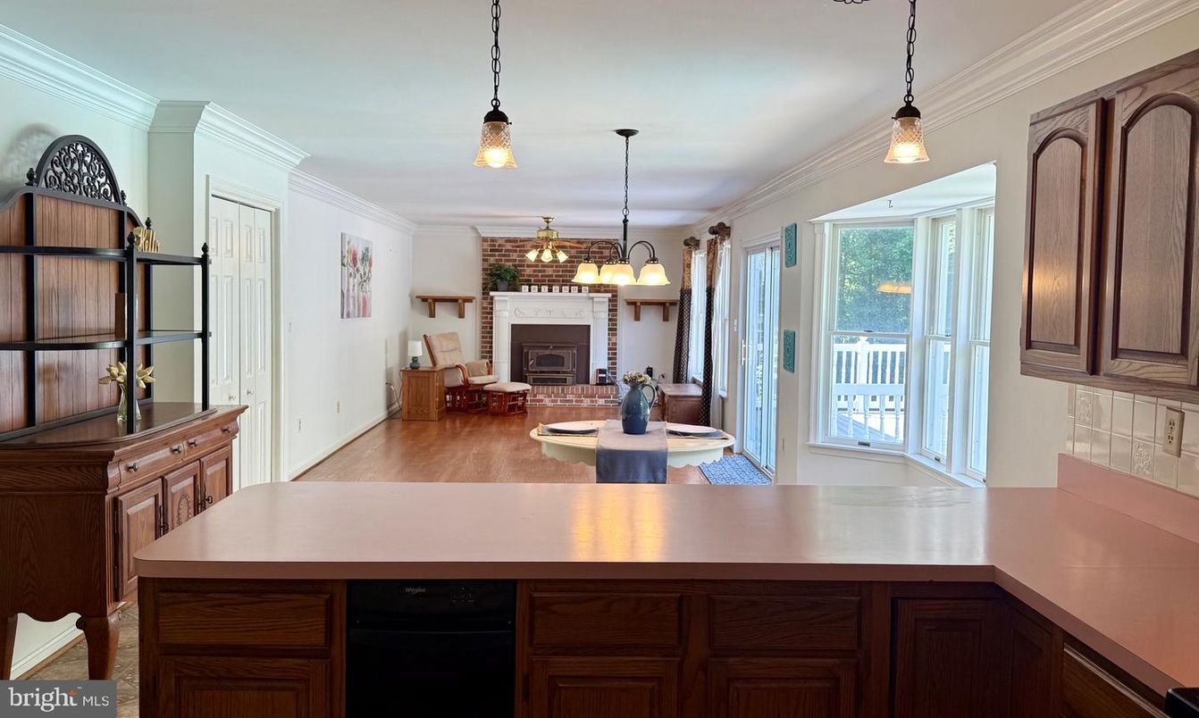 Fireplace, Interior, Pendant Lights, Wood Texture Flooring
