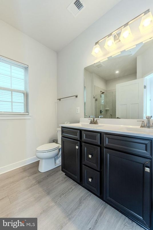 Bathroom, Dual Sink Vanities, Interior, Wood Texture Flooring