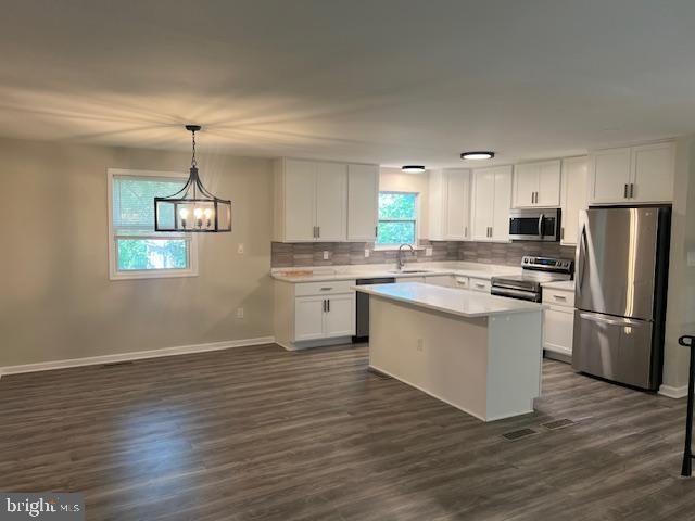 Interior, Kitchen, Pendant Lights, Stainless Steel Appliances, Wood Texture Flooring