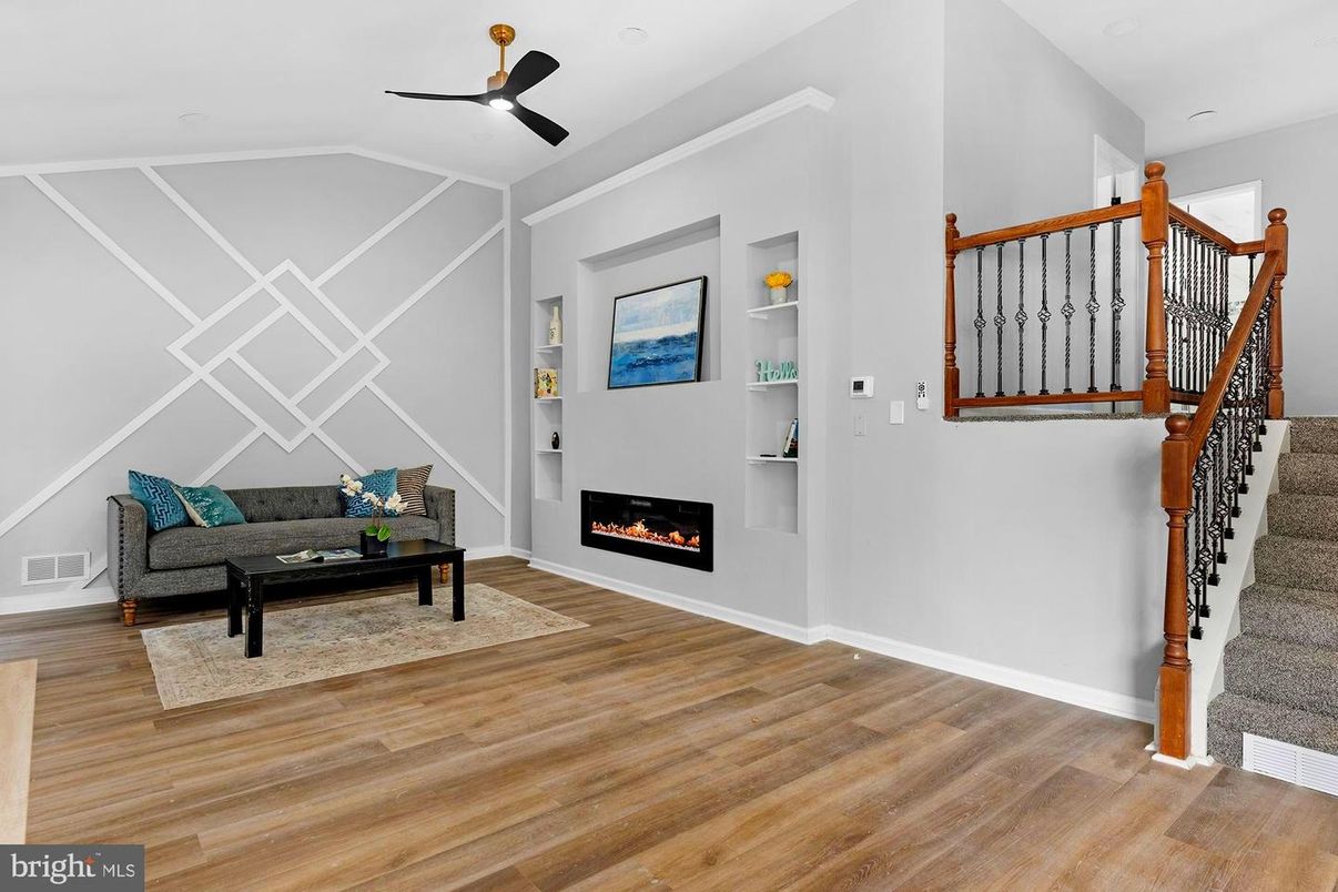 Fireplace, Interior, Wood Texture Flooring