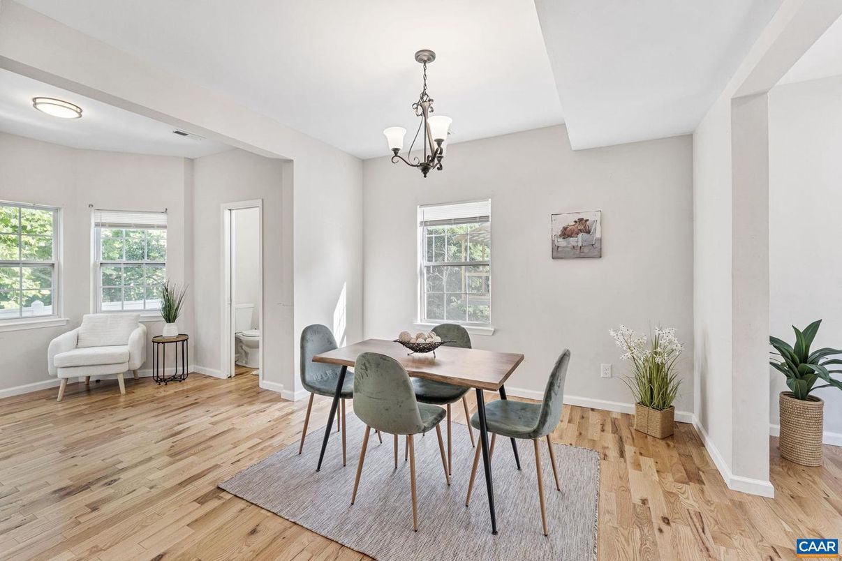 Chandelier, Dining room, Interior, Wood Texture Flooring