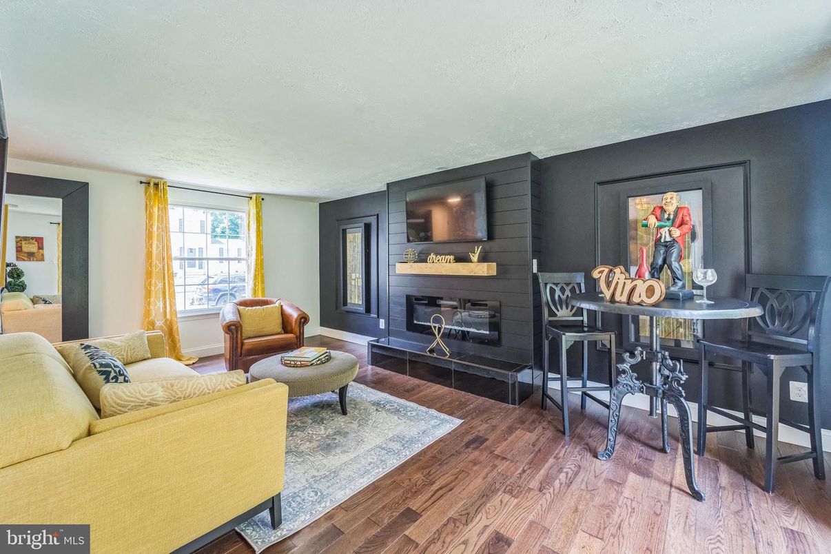 Dining room, Fireplace, Interior, Living room, Wood Texture Flooring