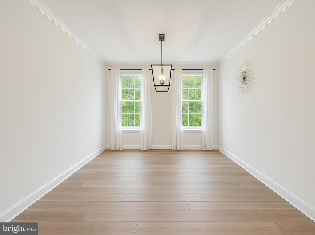 Empty room, Interior, Pendant Lights, Wood Texture Flooring