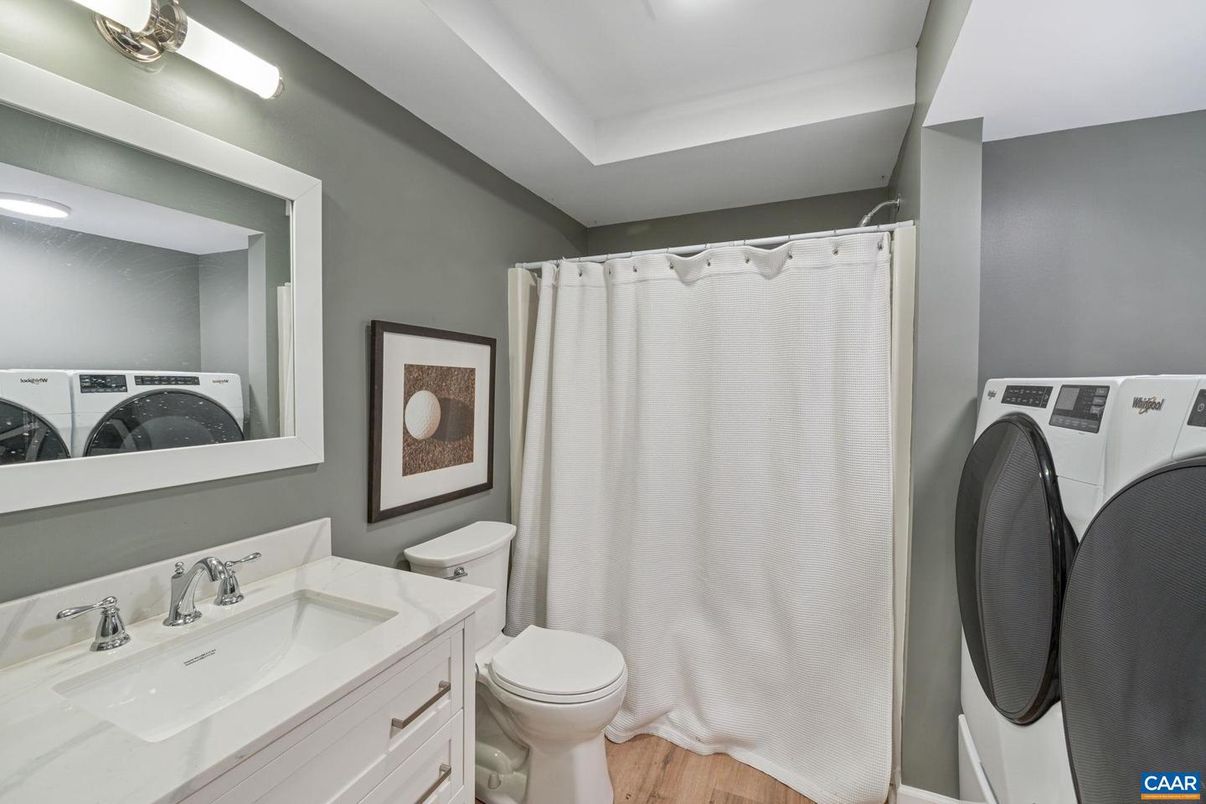 Bathroom, Interior, Recessed Lighting, Wood Texture Flooring