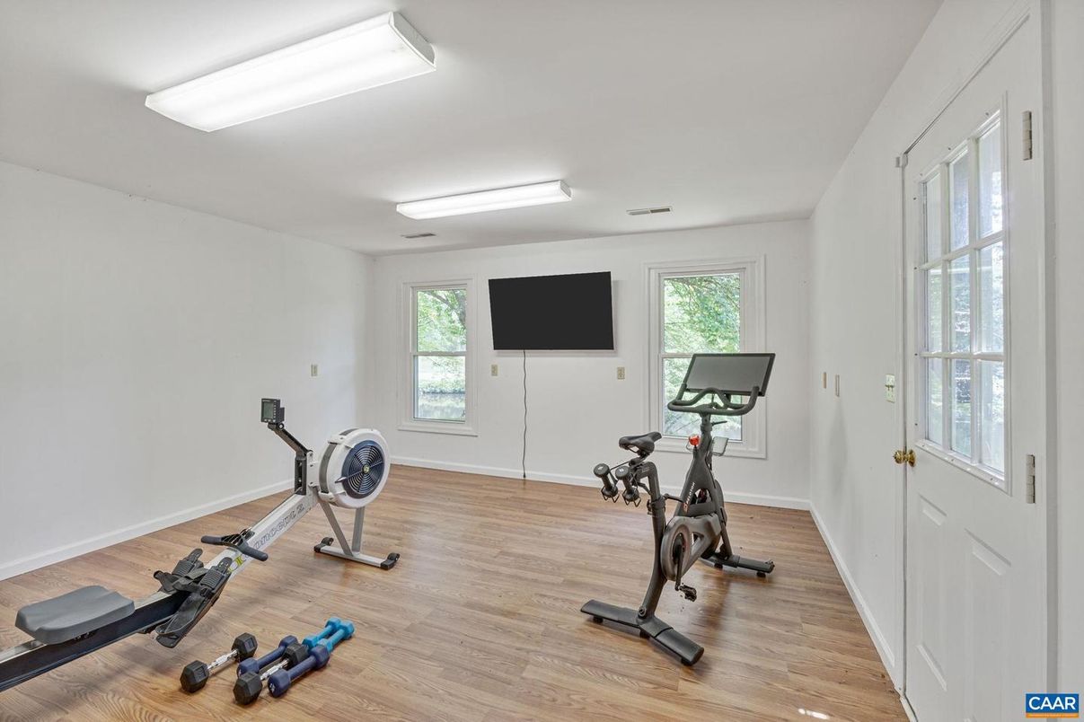 Fitness Equipment, Interior, Wood Texture Flooring