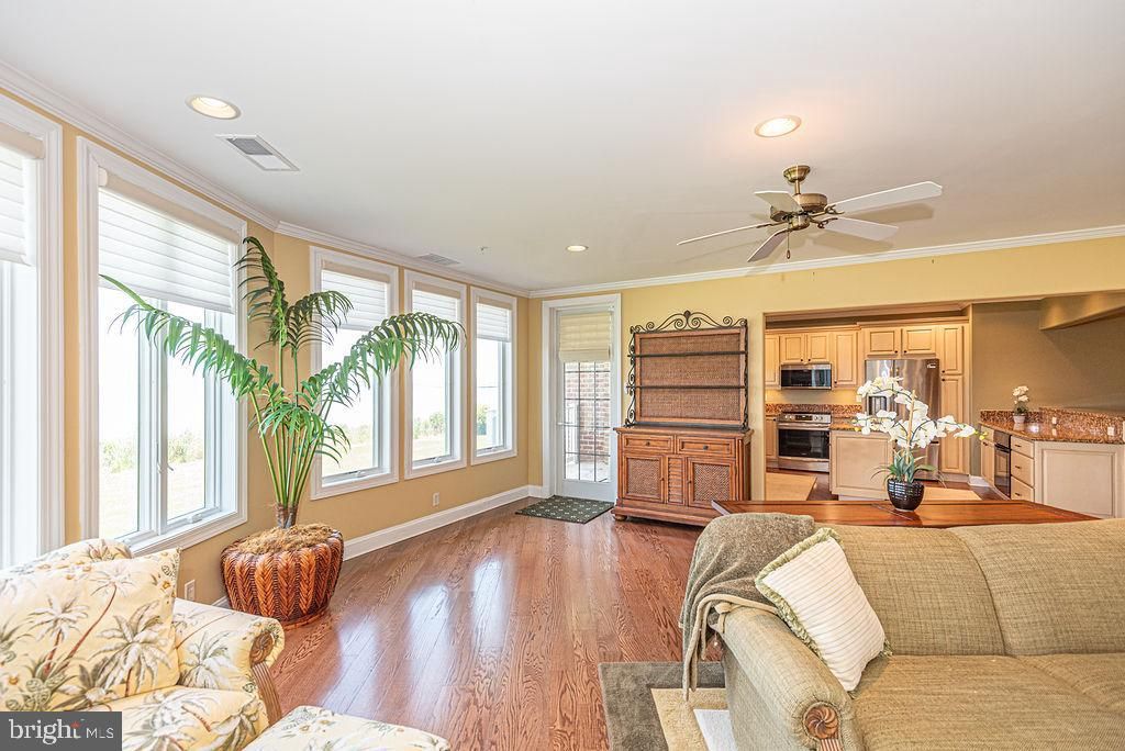 Interior, Kitchen, Living room, Recessed Lighting, Stainless Steel Appliances, Wood Texture Flooring