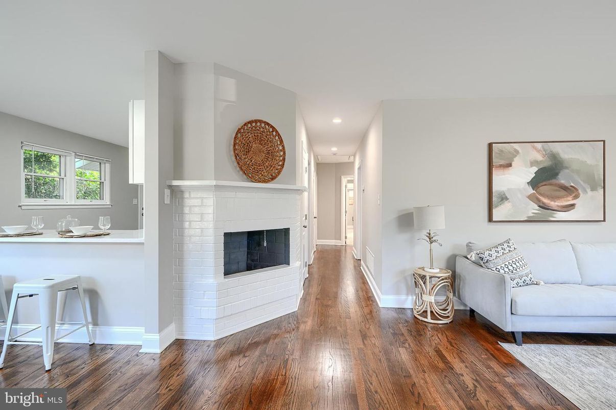 Fireplace, Interior, Recessed Lighting, Wood Texture Flooring