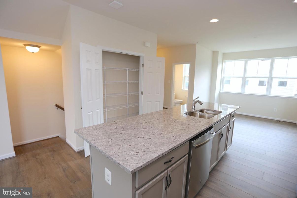 Interior, Kitchen, Recessed Lighting, Wood Texture Flooring