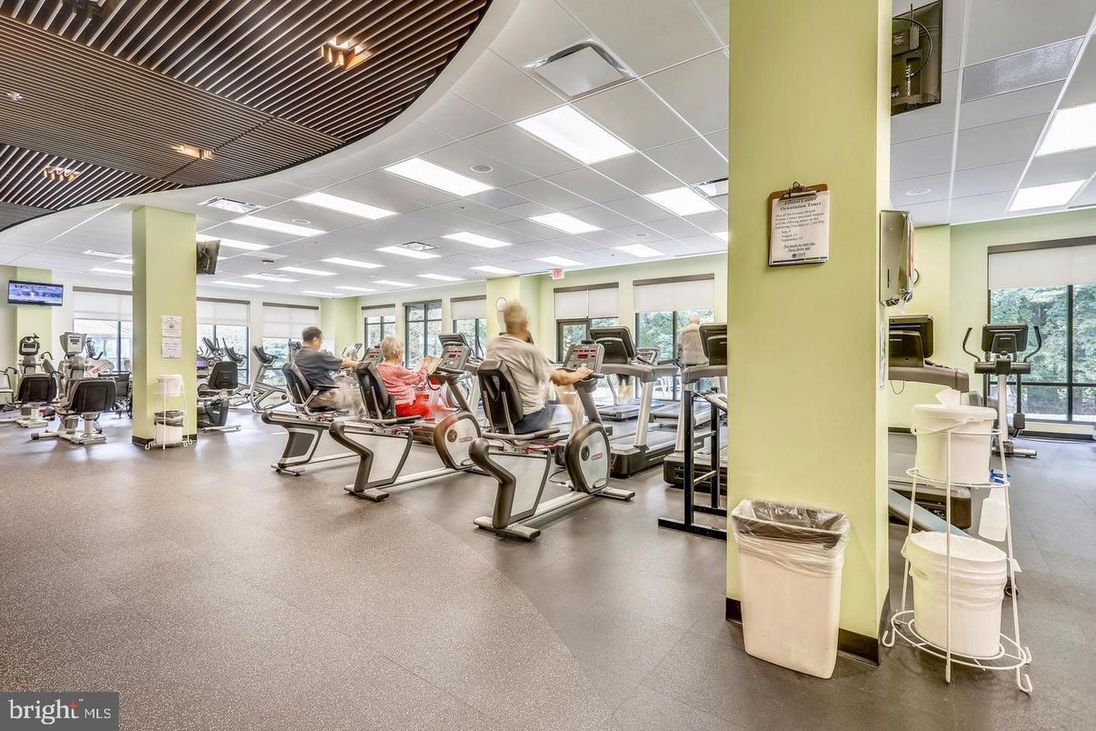 Fitness Equipment, Gym, Interior, Recessed Lighting