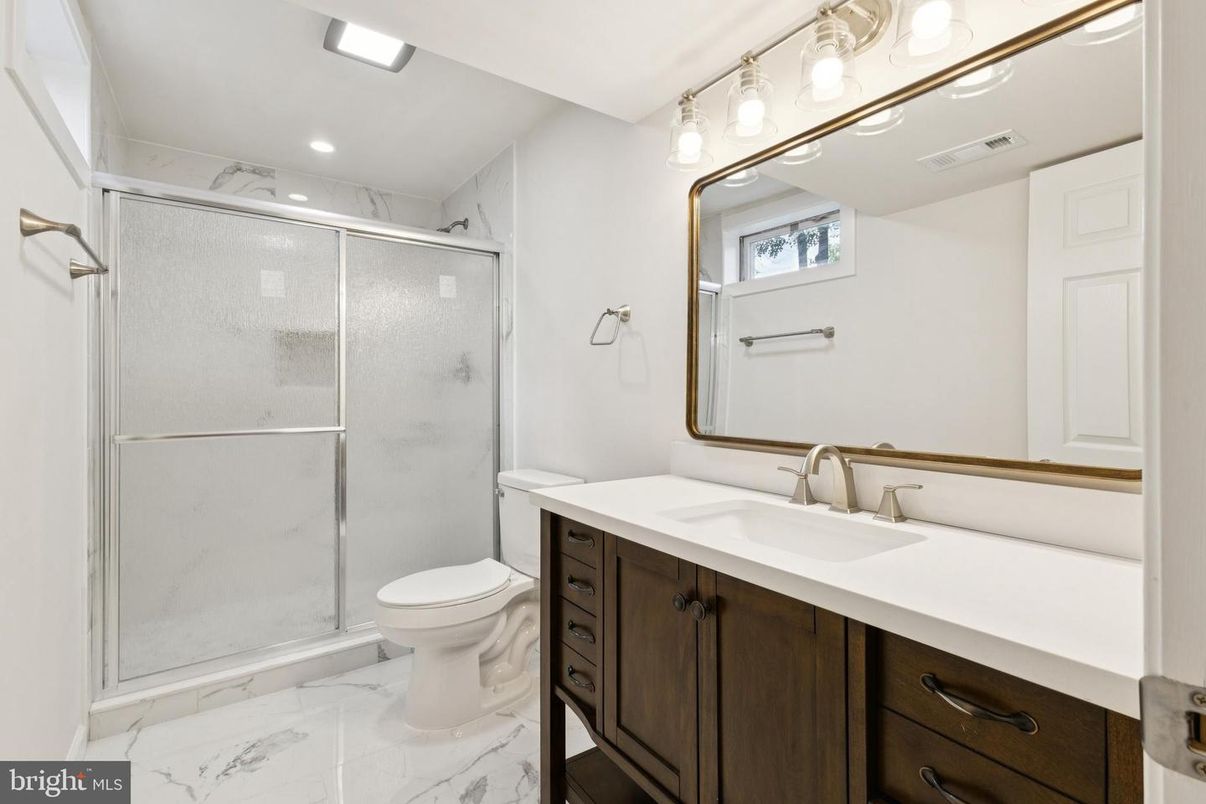 Bathroom, Glass Shower, Interior, Marble, Recessed Lighting