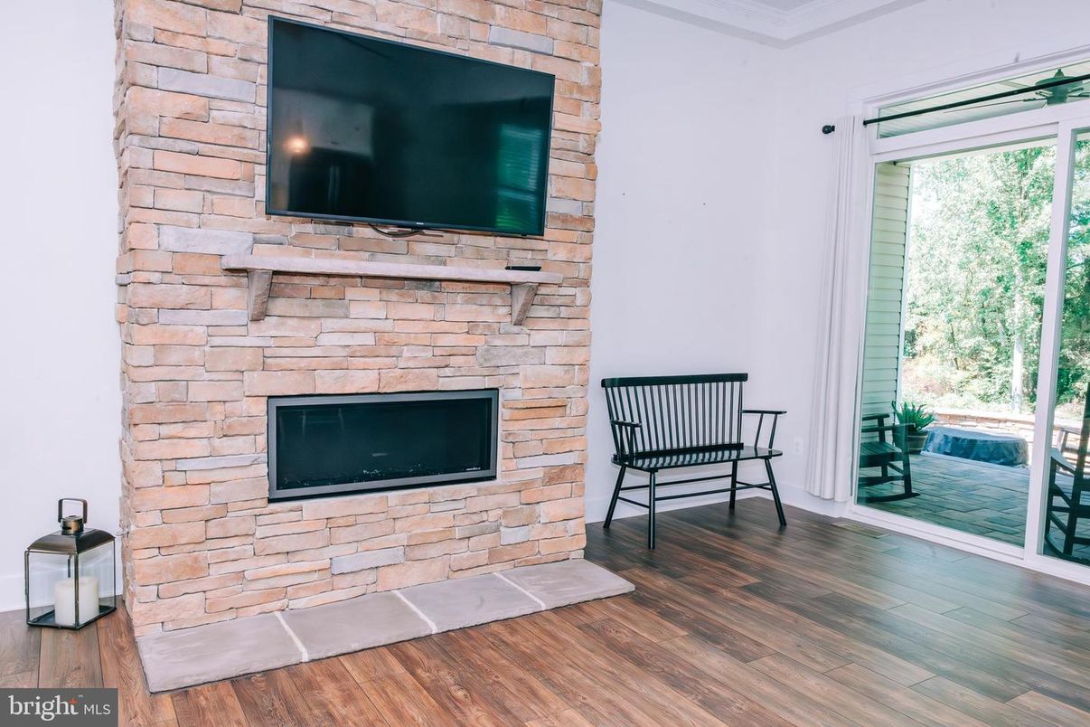 Fireplace, Interior, Stone Walls, Wood Texture Flooring