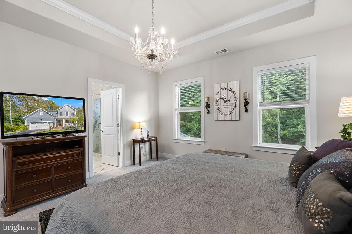 Bedroom, Chandelier, Interior